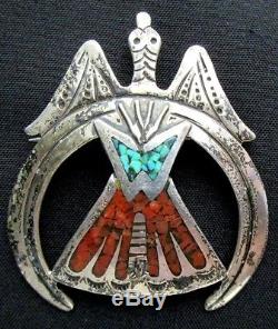 Vintage Old Pawn Navajo Silver and Turquoise Pin/Pendant WILLIAM SINGER TB434
