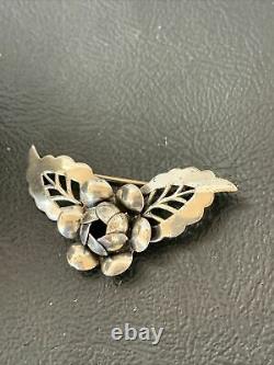 Vintage Old Pawn Navajo Sterling Silver Flower Leaf Pin Brooch 1.65 1460