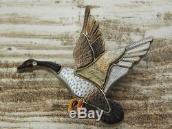 Vintage Old Pawn ZUNI DARYL PINTO Sterling Silver GOOSE BIRD DUCK Pendant PIN