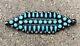 Vintage Old Pawn Zuni Turquoise Sterling Silver Needlepoint Snake Eye Brooch Pin