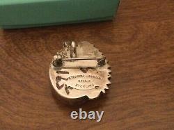 Vintage PETERSON JOHNSON Sterling Silver MOP Navajo Pin Pendant Native American