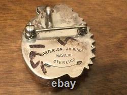 Vintage PETERSON JOHNSON Sterling Silver MOP Navajo Pin Pendant Native American