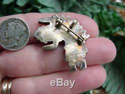 Vintage Pablita Quam ZUNI RAINBOW MAN pendant pin brooch mulit stone silver
