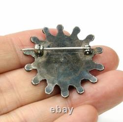 Vintage Petit Point Navajo Zuni Turquoise Cluster Pin Brooch Gorgeous
