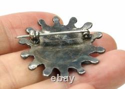 Vintage Petit Point Navajo Zuni Turquoise Cluster Pin Brooch Gorgeous