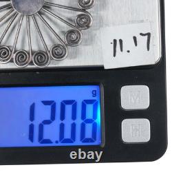 Vintage Pueblo Native American twisted sterling silver wire turquoise pin