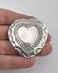 Vintage Rj Navajo Sterling Silver Deep Stamped Heart Concho Pin Brooch 1 7/8