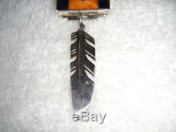 Vintage Ray Tracey Knifewing Multi Stone Inlay Kachina Brooch Pin Or Pendant