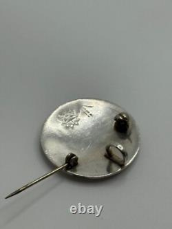 Vintage Raymond Sequaptewa Hopi Native American Sterling Silver Brooch Pendant