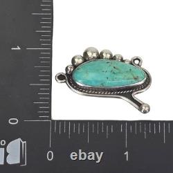 Vintage Signed Navajo Native American Sterling Silver Turquoise Brooch Pin
