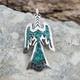 Vintage Signed Tommy Singer Navajo Peyote Bird Hat Pin Tie Tack Turquoise Chip
