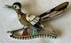 Vintage Signed Zuni Eddie Beyuka Sterling Silver Inlay Roadrunner Pin