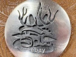 Vintage Silver Hopi Pendant or Brooch by Alvin Taylor Antlered Kachina Figure