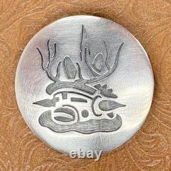 Vintage Silver Hopi Pendant or Brooch by Alvin Taylor Antlered Kachina Figure