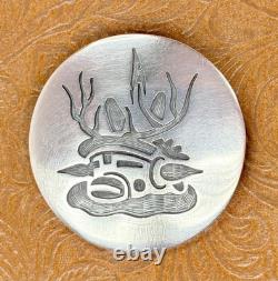 Vintage Silver Hopi Pendant or Brooch by Alvin Taylor Antlered Kachina Figure