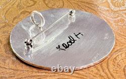 Vintage Silver Hopi Pendant or Brooch by Alvin Taylor Antlered Kachina Figure