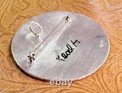 Vintage Silver Hopi Pendant or Brooch by Alvin Taylor Antlered Kachina Figure