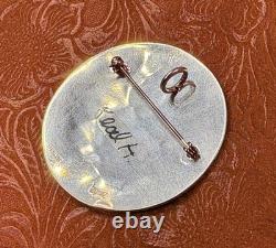 Vintage Silver Hopi Pendant or Brooch by Alvin Taylor Antlered Kachina Figure