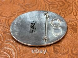 Vintage Silver Hopi Pendant or Brooch by Alvin Taylor Antlered Kachina Figure