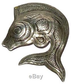Vintage Silver Pacific Northwest Native Salmon Figure Artisan Brooch Pin