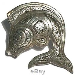 Vintage Silver Pacific Northwest Native Salmon Figure Artisan Brooch Pin