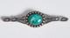 Vintage Silver & Turqouise Native American Navajo Pin Brooch W. Stamped Symbols