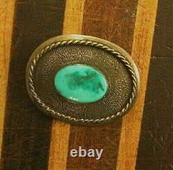 Vintage Southwest Arturo Riveras Turquoise Brooch Sterling