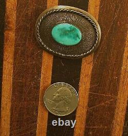 Vintage Southwest Arturo Riveras Turquoise Brooch Sterling