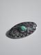 Vintage Southwest Native American Navajo Sterling Silver Turquoise Concho Brooch