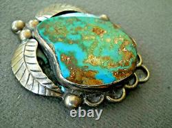 Vintage Southwestern Native American Turquoise Sterling Silver Pendant Pin