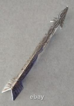 Vintage Southwestern Sterling Silver Brooch Arrow Pin 3 3/4 Long