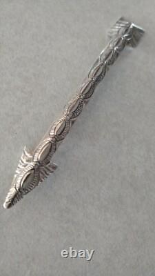 Vintage Southwestern Sterling Silver Brooch Arrow Pin 3 3/4 Long