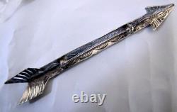 Vintage Southwestern Sterling Silver Brooch Arrow Pin 3 3/4 Long