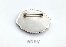 Vintage Spiny Oyster Shell Pin Sterling Silver Heavy Gauge Native American