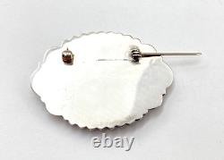 Vintage Spiny Oyster Shell Pin Sterling Silver Heavy Gauge Native American