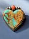 Vintage Sterling American Turquoise Coral Brooch/pendant