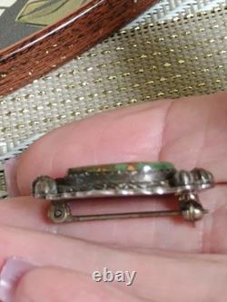 Vintage Sterling Navajo Royston Turquoise Pin Brooch, Unsigned, Marked Sterling