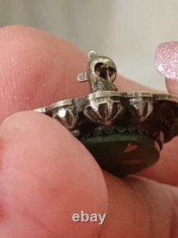 Vintage Sterling Navajo Royston Turquoise Pin Brooch, Unsigned, Marked Sterling