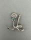 Vintage Sterling Silver And Turquoise Road Runner Pin