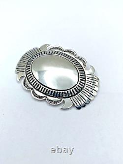 Vintage Sterling Silver Concho Pin Hawk Tail Navajo Native American Signed