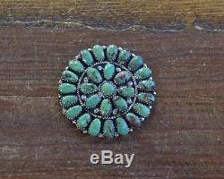 Vintage Sterling Silver Green Turquoise Navajo Pin/Pendant