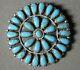 Vintage Sterling Silver Larry Moses Begay Turquoise Pin Pendant #j3540