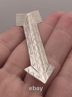 Vintage Sterling Silver Native American Arrow Pin Brooch Signed