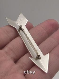 Vintage Sterling Silver Native American Arrow Pin Brooch Signed