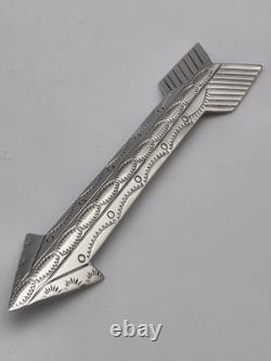 Vintage Sterling Silver Native American Arrow Pin Brooch Signed