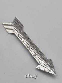 Vintage Sterling Silver Native American Arrow Pin Brooch Signed