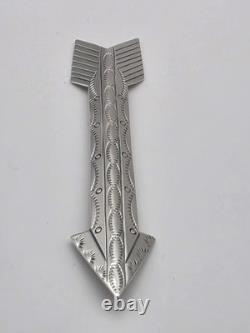 Vintage Sterling Silver Native American Arrow Pin Brooch Signed