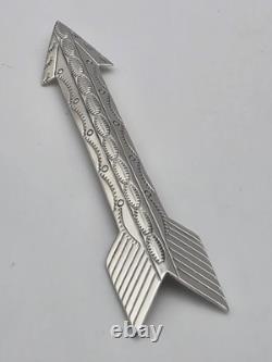 Vintage Sterling Silver Native American Arrow Pin Brooch Signed