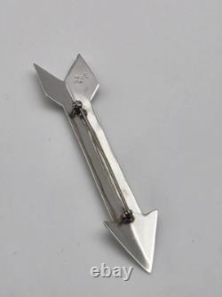 Vintage Sterling Silver Native American Arrow Pin Brooch Signed