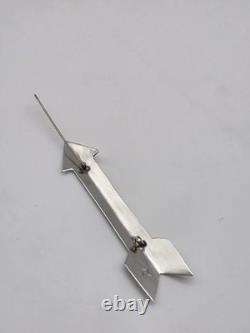 Vintage Sterling Silver Native American Arrow Pin Brooch Signed